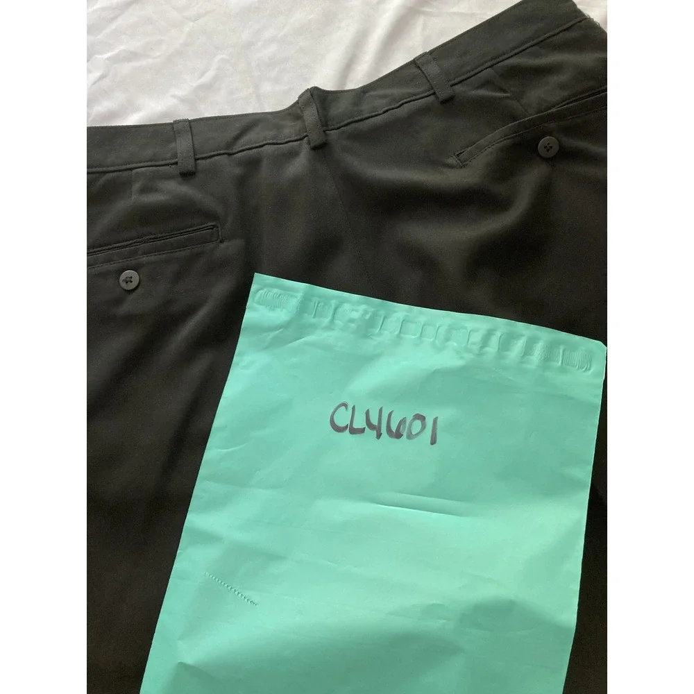 Silkworks Savane Shorts Men 38 Blk Microfiber Pleated Chino Relaxed Fit Pockets